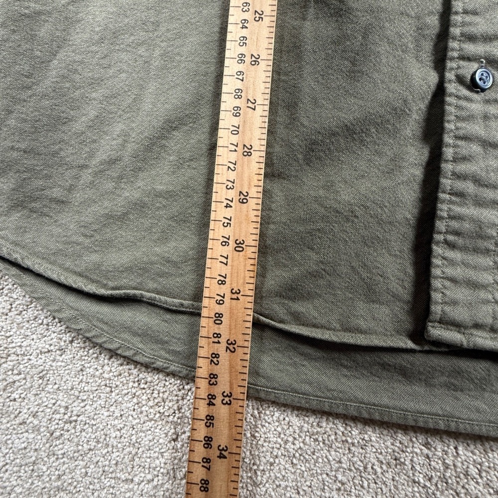 Eddie Bauer Mens Large Tall Long Sleeve‎ Button Down Shirt Green Oxord 90s - Picture 5 of 6